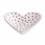 ROY KIRKHAM FINE BONE CHINA | PINK HEARTS MEDIUM HEART SHAPED BOWL